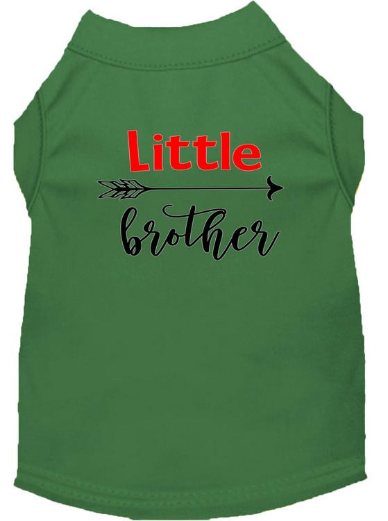 Little Brother Screen Print Dog Shirt Green Sm